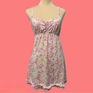 Victoria's Secret Pink and White Floral Chemise